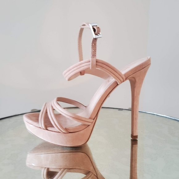 Schutz Bogga Platform Sandal HONEY BEIGE 5" Heel 1" Platform - Picture 6 of 8